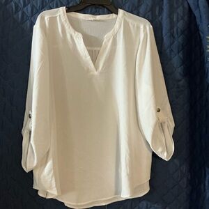Maurices White V-Neck Blouse